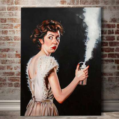 Stinky Bathroom Art Print Vintage Lady Funny Bathroom Decor , Canvas Print Wall Art, Wall Decor, Painting Canvas