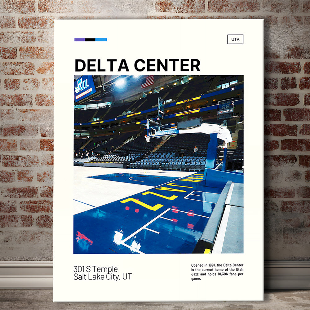 Delta Center Print, Utah Jazz Stadium Canvas Art, Fan Gifts, Sport Art, Canvas Print Wall Art