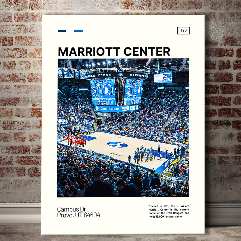 Marriott Center Print, BYU Cougars Stadium Canvas Art, Fan Gifts, Sport Art, Canvas Print Wall Art