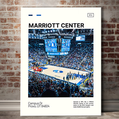 Marriott Center Print, BYU Cougars Stadium Canvas Art, Fan Gifts, Sport Art, Canvas Print Wall Art