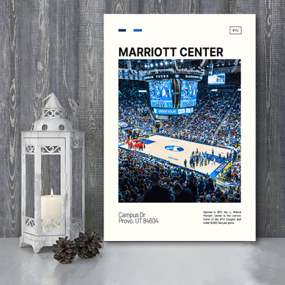 Marriott Center Print, BYU Cougars Stadium Canvas Art, Fan Gifts, Sport Art, Canvas Print Wall Art