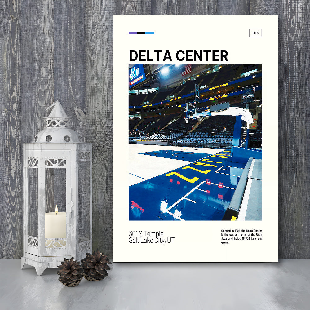 Delta Center Print, Utah Jazz Stadium Canvas Art, Fan Gifts, Sport Art, Canvas Print Wall Art