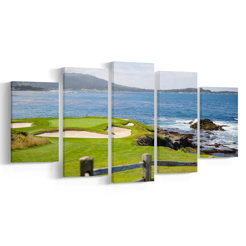 2023 Us Womens Open At Pebble Beach Golf Courses, Golf Art Print, 5 Pieces Mixed Canvas Print Wall Art