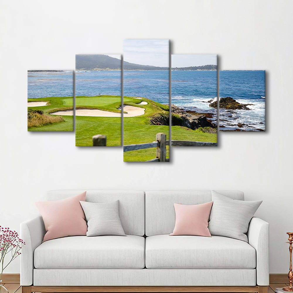 2023 Us Womens Open At Pebble Beach Golf Courses, Golf Art Print, 5 Pieces Mixed Canvas Print Wall Art