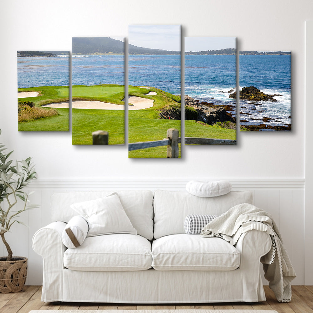2023 Us Womens Open At Pebble Beach Golf Courses, Golf Art Print, 5 Pieces Mixed Canvas Print Wall Art