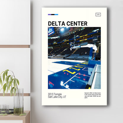 Delta Center Print, Utah Jazz Stadium Canvas Art, Fan Gifts, Sport Art, Canvas Print Wall Art