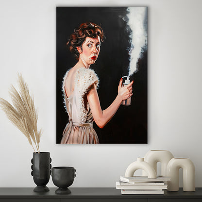 Stinky Bathroom Art Print Vintage Lady Funny Bathroom Decor , Canvas Print Wall Art, Wall Decor, Painting Canvas