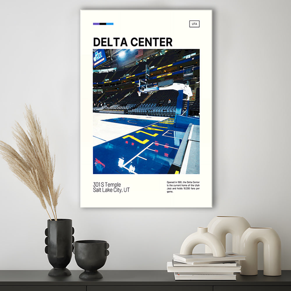 Delta Center Print, Utah Jazz Stadium Canvas Art, Fan Gifts, Sport Art, Canvas Print Wall Art