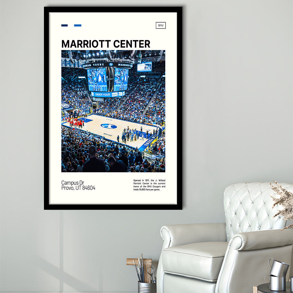 Marriott Center Print, BYU Cougars Stadium Art, Gifts for him, Sport Art, Framed Art Print Wall Decor