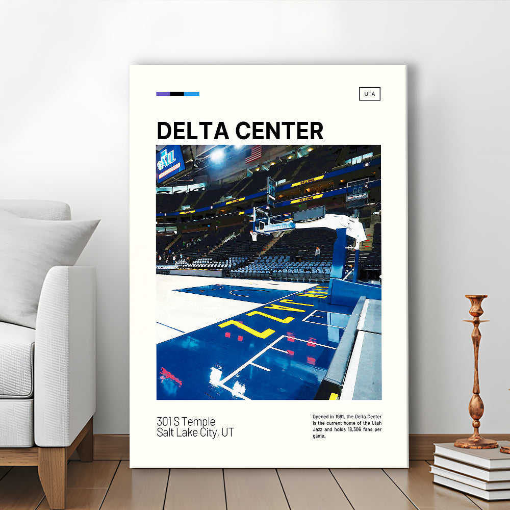 Delta Center Print, Utah Jazz Stadium Canvas Art, Fan Gifts, Sport Art, Canvas Print Wall Art