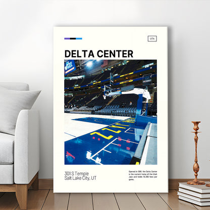 Delta Center Print, Utah Jazz Stadium Canvas Art, Fan Gifts, Sport Art, Canvas Print Wall Art