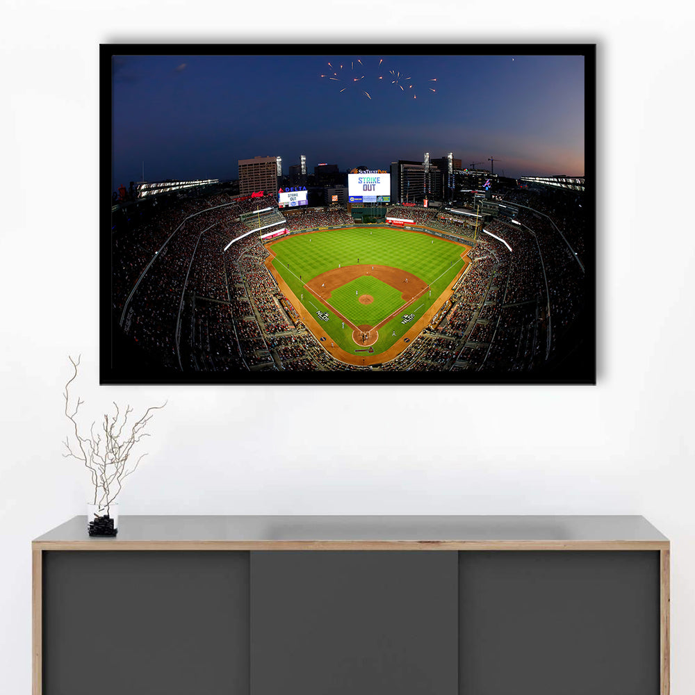 Truist Park in Georgia, Stadium Canvas, Sport Art, Gift for him, Framed Art Print Wall Decor, Picture Framed