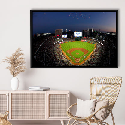 Truist Park in Georgia, Stadium Canvas, Sport Art, Framed Canvas Print Wall Art, Floating Frame