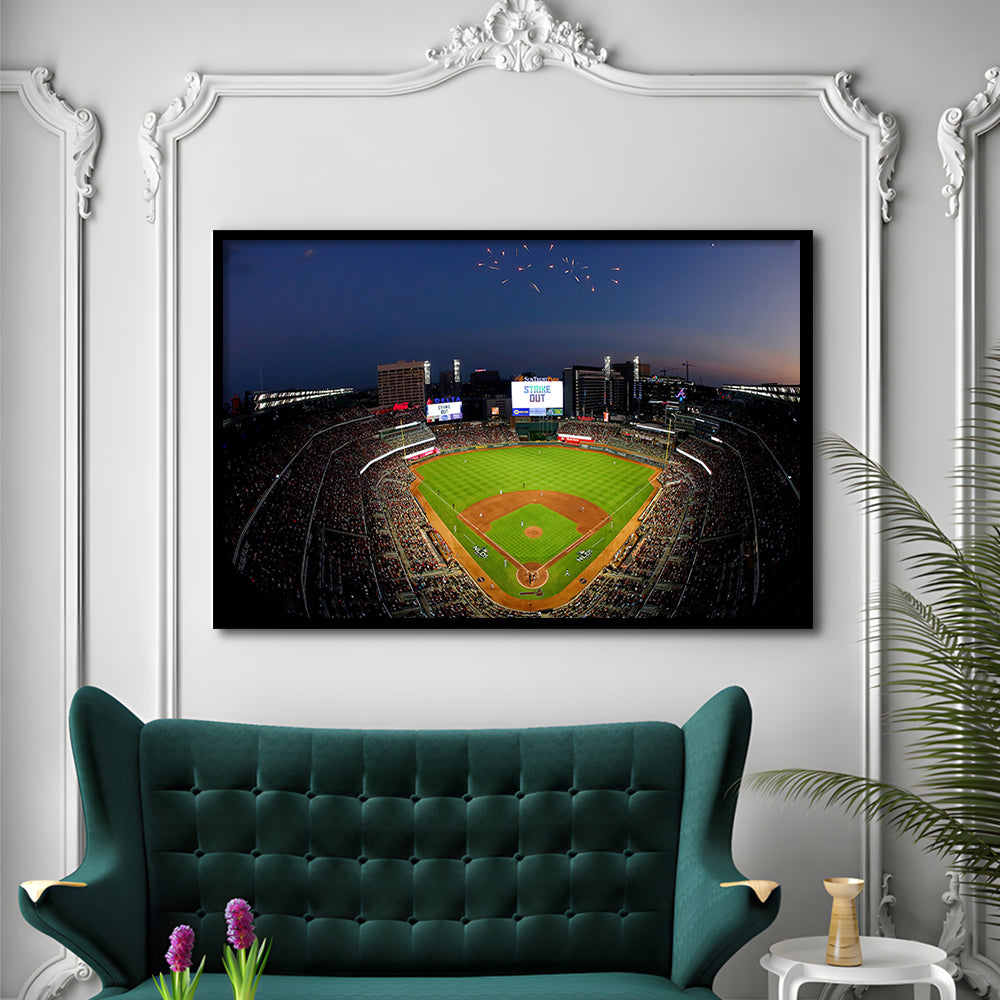 Truist Park in Georgia, Stadium Canvas, Sport Art, Gift for him, Framed Art Print Wall Decor, Picture Framed