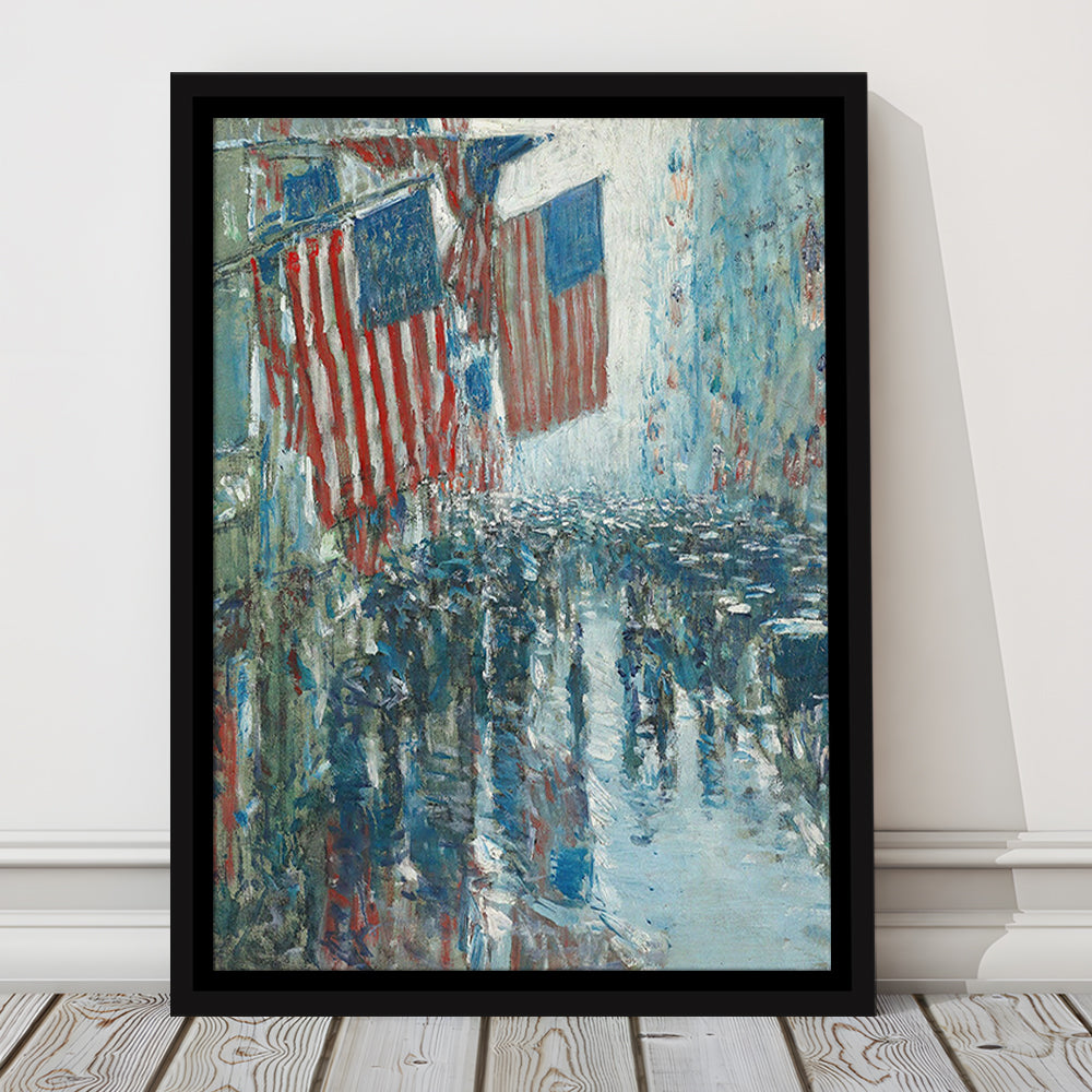 4th of July Vintage Art Print Antique Art, Framed Canvas Print Wall Art, Floating Frame