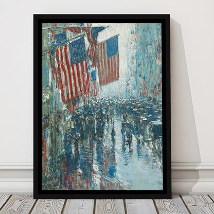 4th of July Vintage Art Print Antique Art, Framed Canvas Print Wall Art, Floating Frame