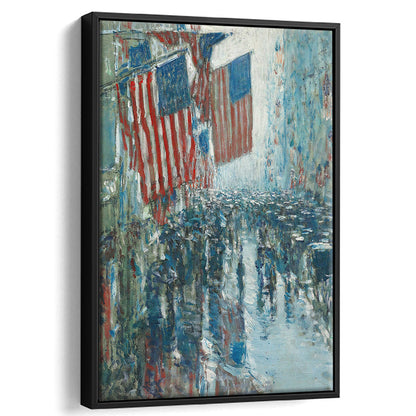 4th of July Vintage Art Print Antique Art, Framed Canvas Print Wall Art, Floating Frame