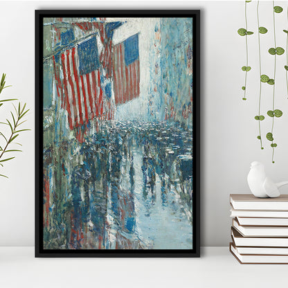 4th of July Vintage Art Print Antique Art, Framed Canvas Print Wall Art, Floating Frame