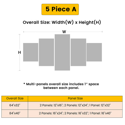 All You Need Is Love Art Print, 5 Panel Mixed Canvas Print Wall Art, Home Decor, Neon Canvas