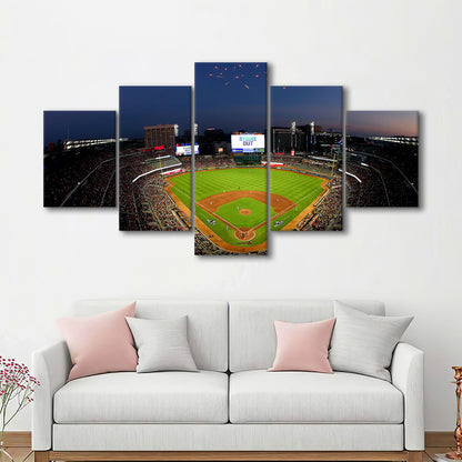 Truist Park in Georgia, Stadium Canvas, Sport Art, Gift for him, 5 Panel, Large Canvas, Canvas Print Wall Art