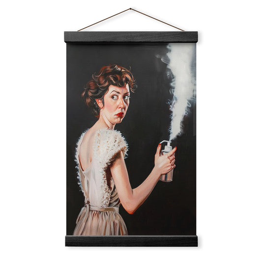 Stinky Bathroom Art Print Vintage Lady Funny Bathroom Decor, Hanging Canvas Print Wall Art, Framed Canvas