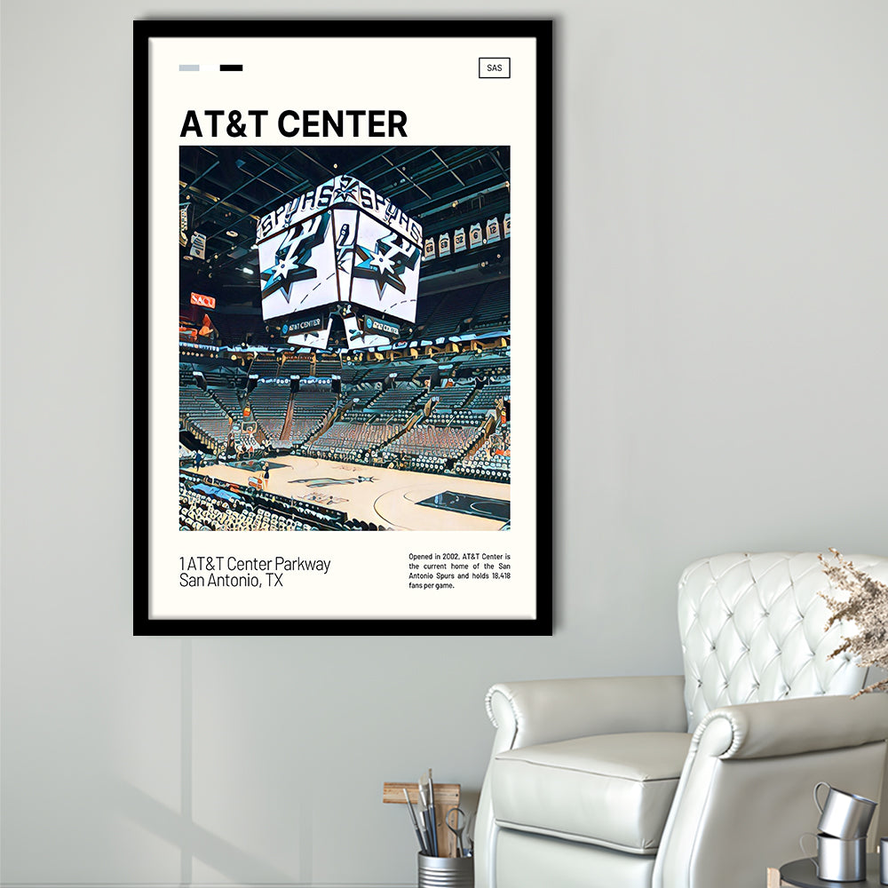 AT&T Center Print, San Antonio Spurs Stadium Art, Gifts for him, Sport Art, Framed Art Print Wall Decor