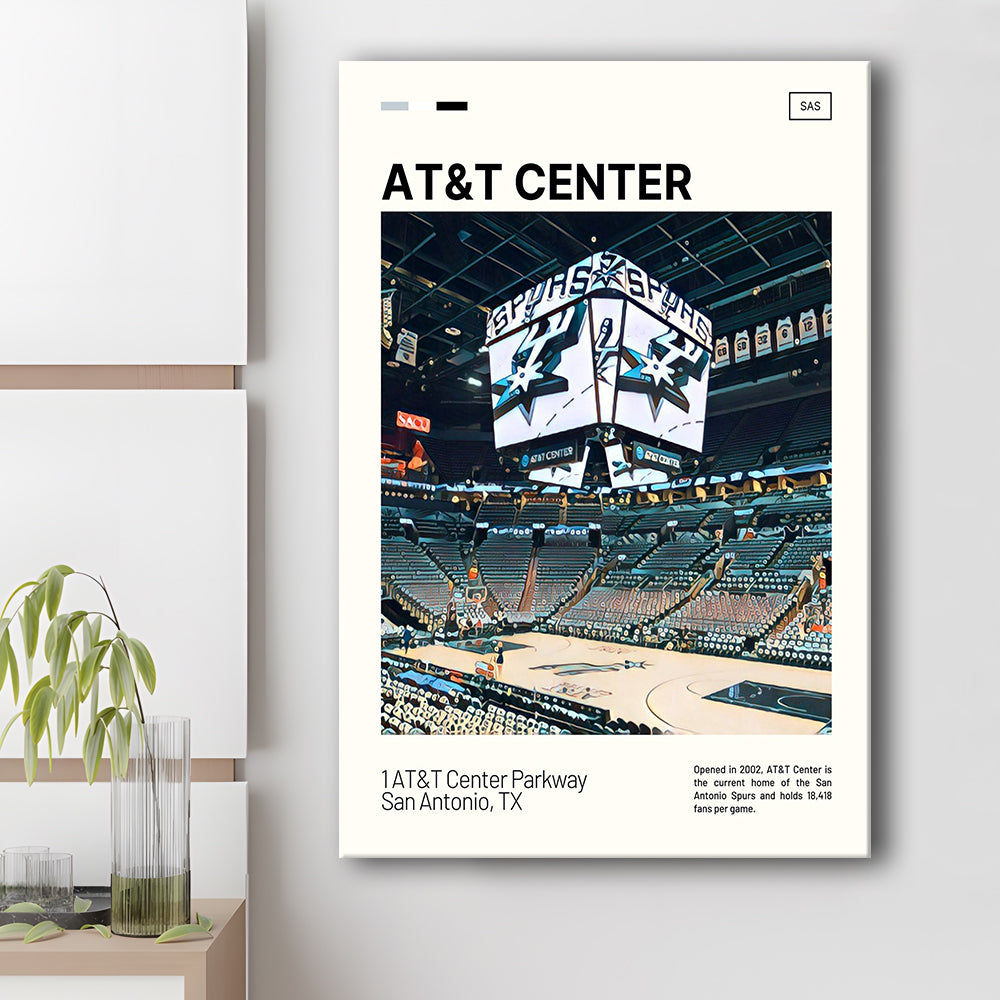 AT&T Center Print, San Antonio Spurs Stadium Canvas Art, Fan Gifts, Sport Art, Canvas Print Wall Art