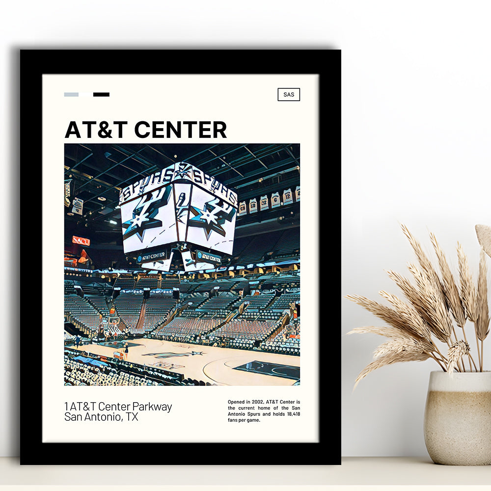 AT&T Center Print, San Antonio Spurs Stadium Art, Gifts for him, Sport Art, Framed Art Print Wall Decor