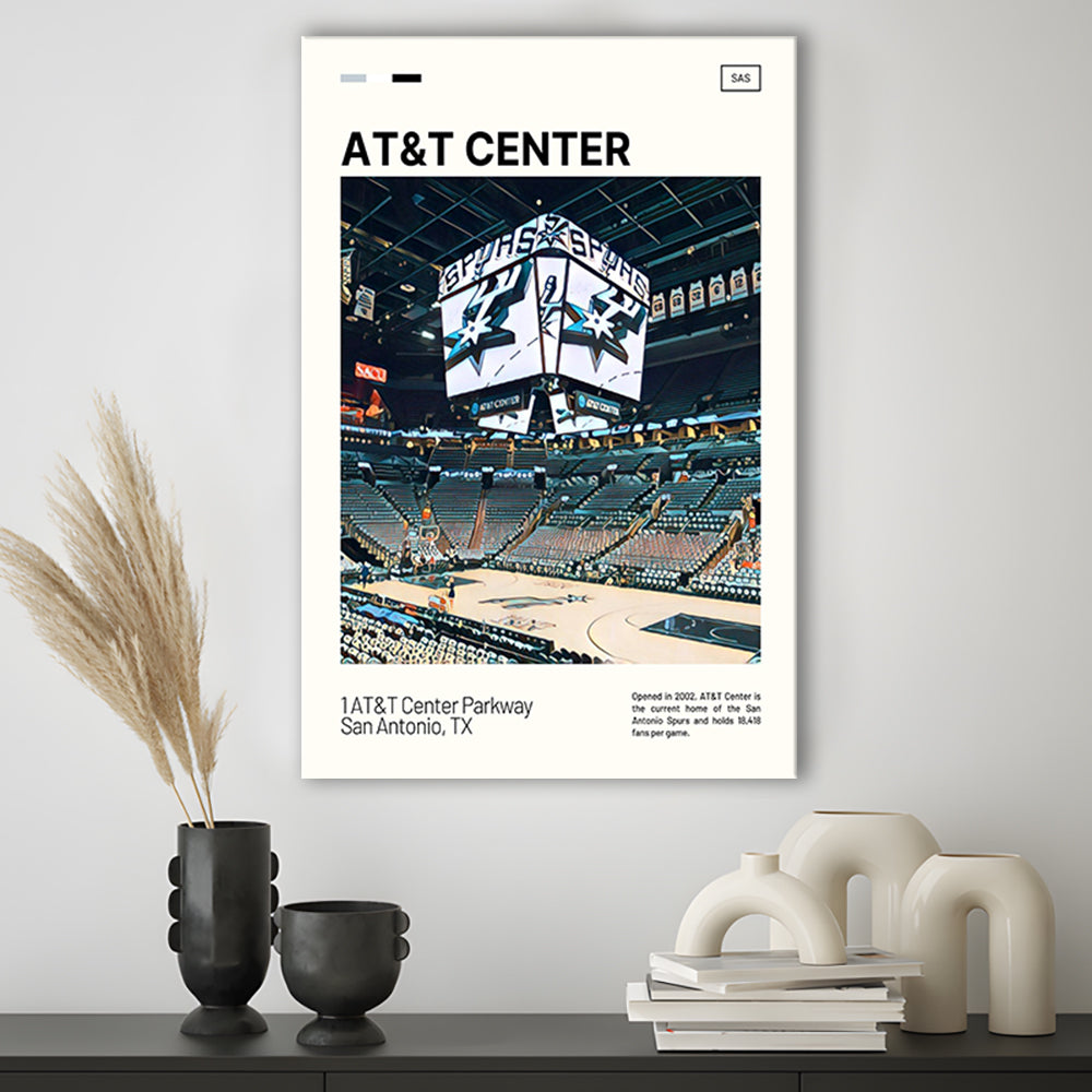 AT&T Center Print, San Antonio Spurs Stadium Canvas Art, Fan Gifts, Sport Art, Canvas Print Wall Art