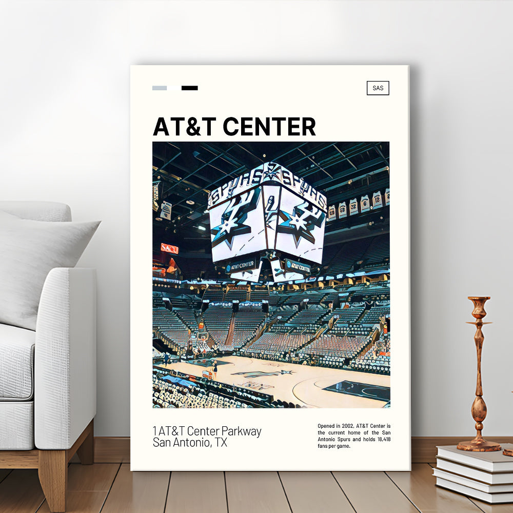 AT&T Center Print, San Antonio Spurs Stadium Canvas Art, Fan Gifts, Sport Art, Canvas Print Wall Art