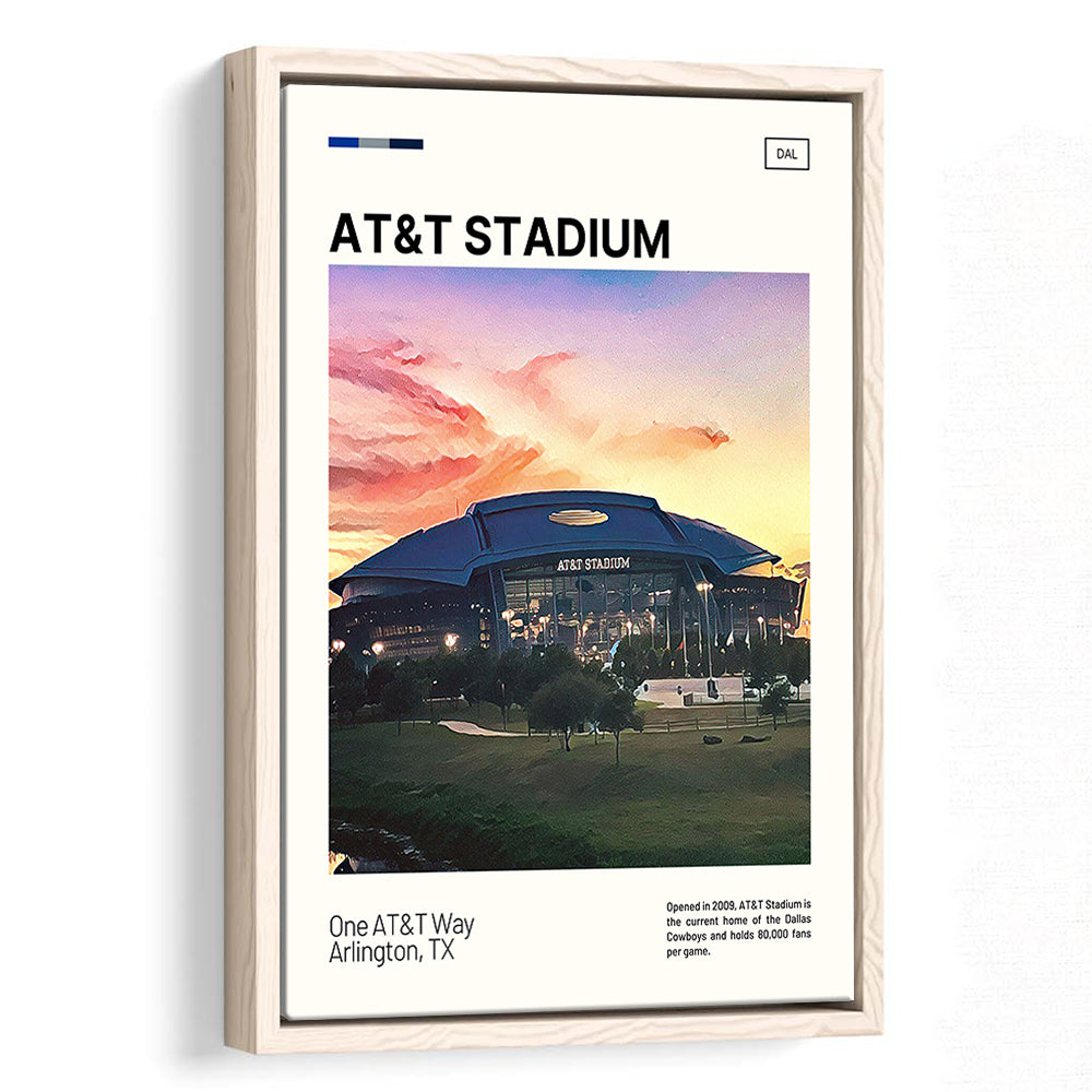 AT&T Stadium Print,Cowboys Stadium Canvas Art, Man Cave Gift, Floating Framed Canvas Print Wall Art