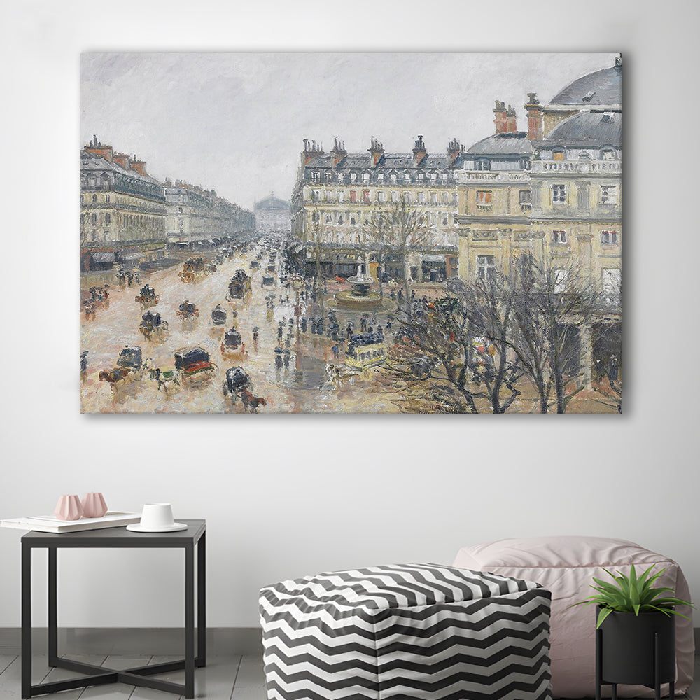 A Rainy Day In Paris Vintage Art Print Vintage Painting Antique Art, Canvas Print Wall Art, Wall Decor, Painting Canvas