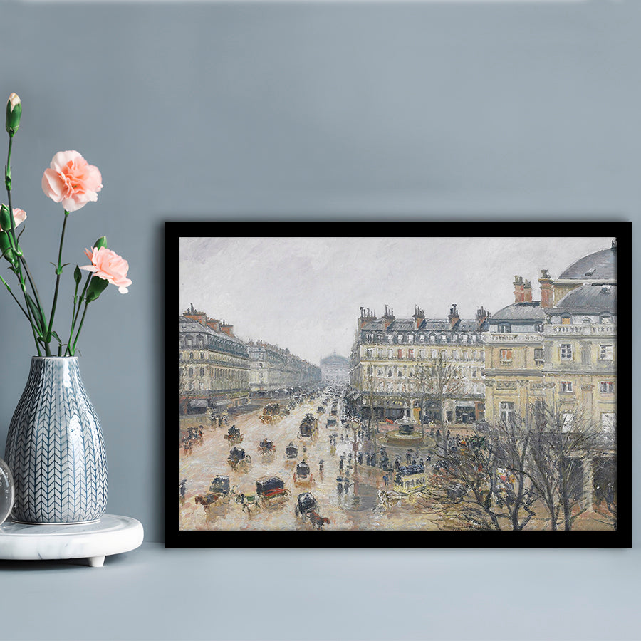 A Rainy Day in Paris Vintage Art Print Vintage Painting Antique Art, Framed Art Print Wall Decor, Picture Framed