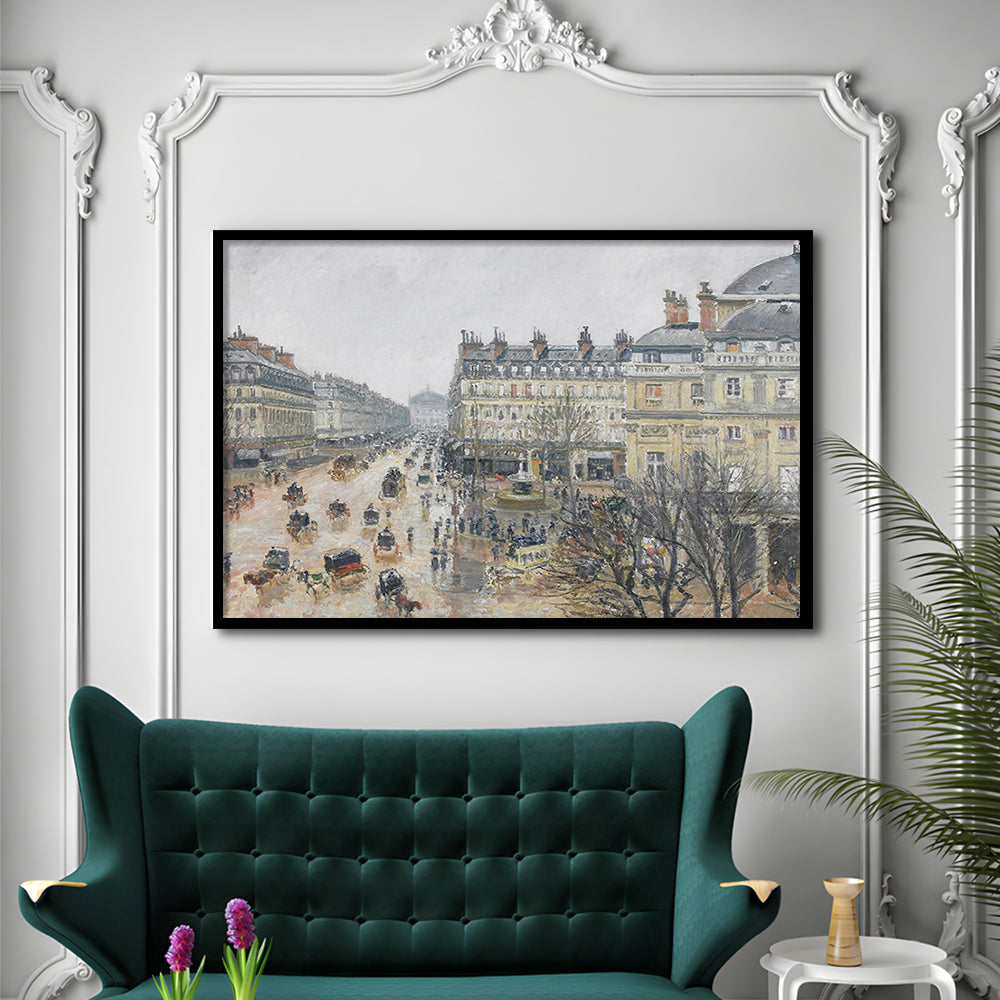 A Rainy Day in Paris Vintage Art Print Vintage Painting Antique Art, Framed Art Print Wall Decor, Picture Framed