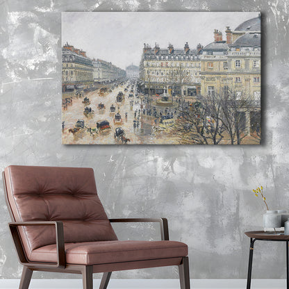 A Rainy Day In Paris Vintage Art Print Vintage Painting Antique Art, Canvas Print Wall Art, Wall Decor, Painting Canvas