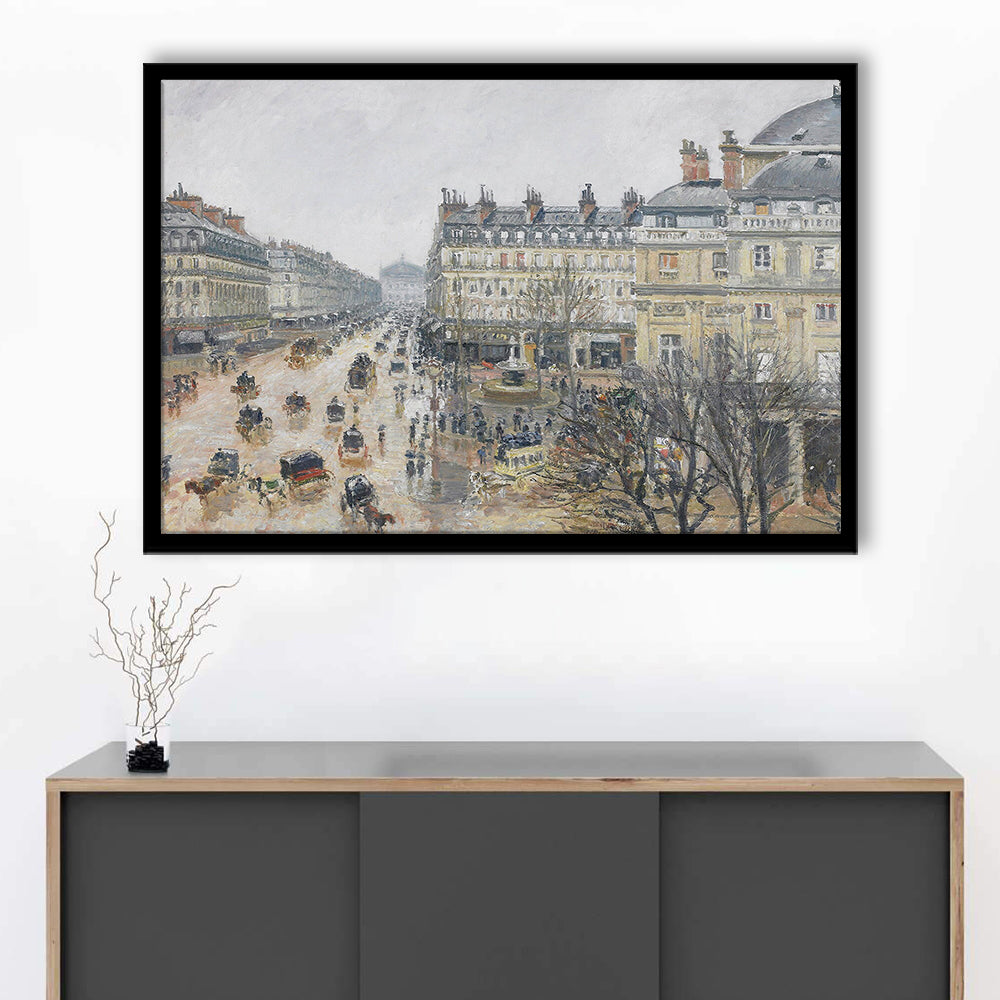 A Rainy Day in Paris Vintage Art Print Vintage Painting Antique Art, Framed Art Print Wall Decor, Picture Framed