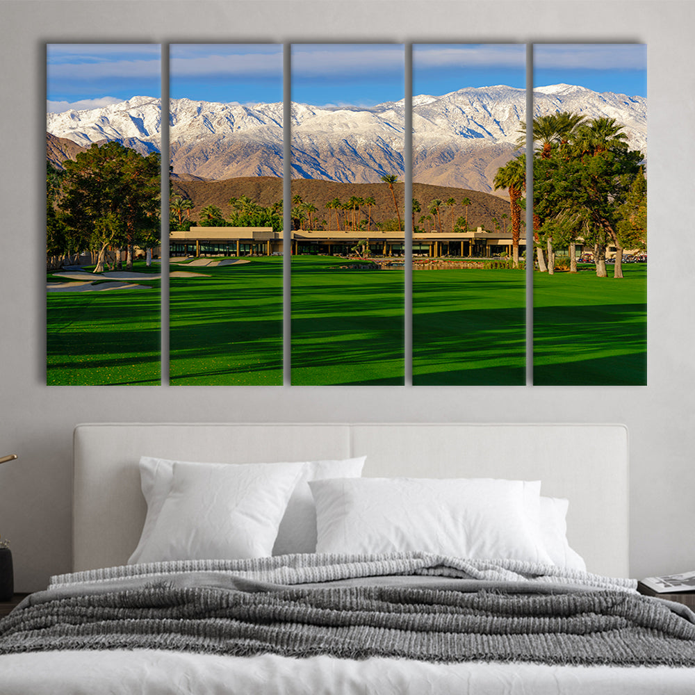 San Jacinto Mountain Framing The 18Th Hole At Tamarisk Golf Courses, Extra Large Canvas Print Wall Art