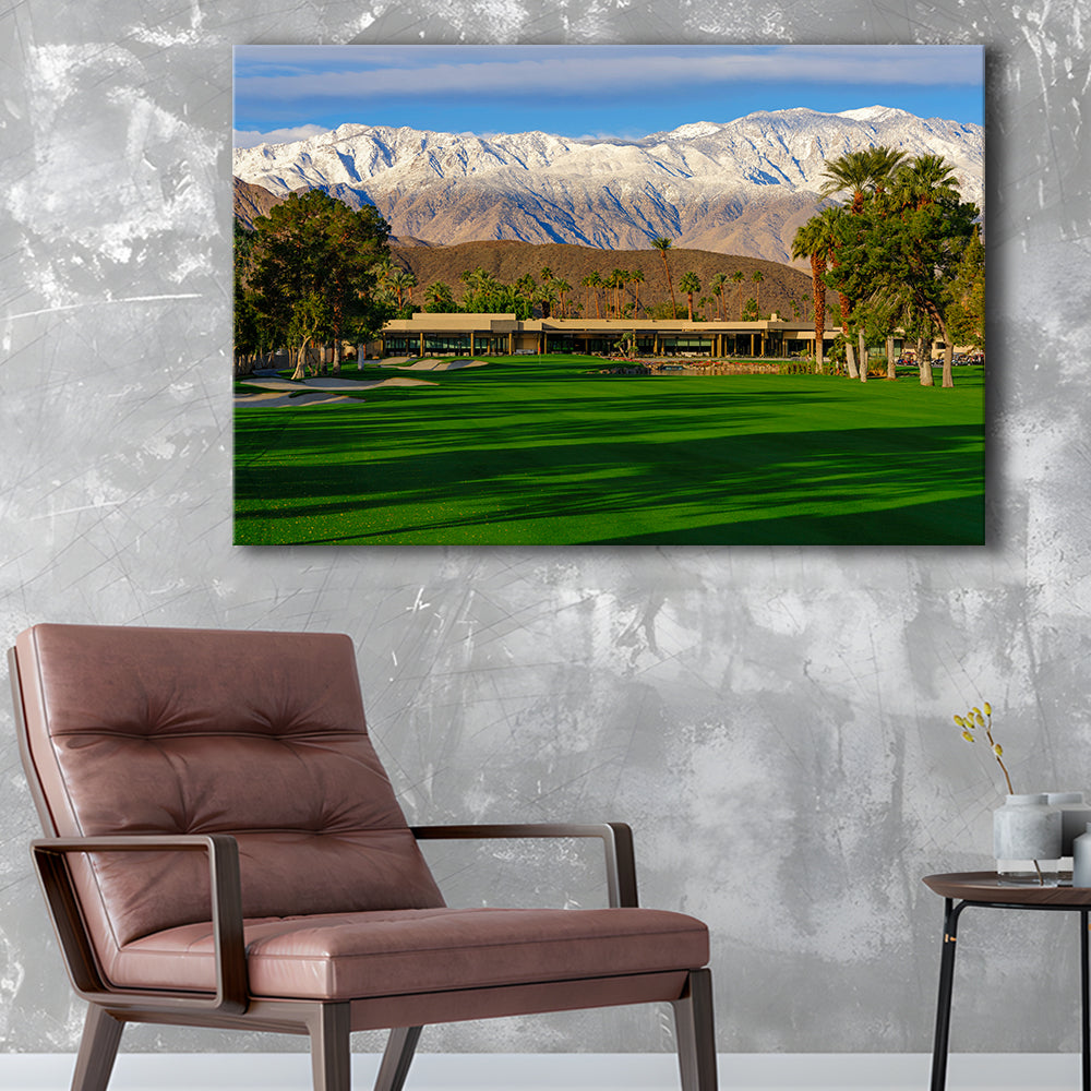 San Jacinto Mountain Framing The 18Th Hole At Tamarisk Golf Courses, Golf Art Print