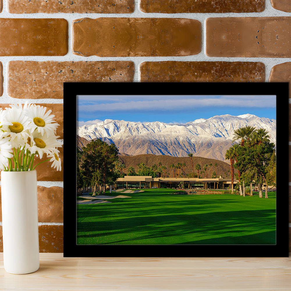 San Jacinto Mountain Framing The 18Th Hole At Tamarisk Golf Courses, Framed Art Print Wall Decor, Picture Framed
