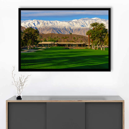 San Jacinto Mountain Framing The 18Th Hole At Tamarisk Golf Courses, Framed Art Print Wall Decor, Picture Framed