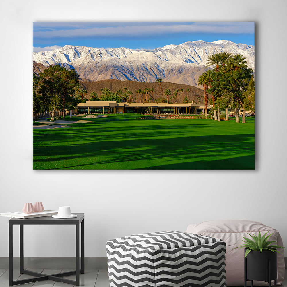 San Jacinto Mountain Framing The 18Th Hole At Tamarisk Golf Courses, Golf Art Print