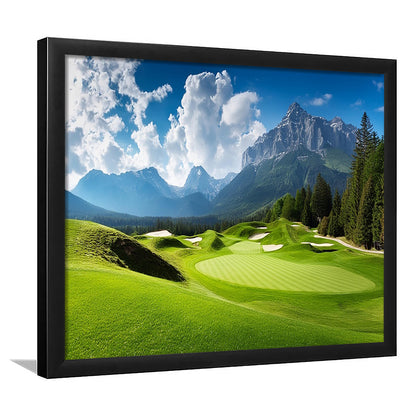 A Stunning View Of A Golf Course, Framed Art Print Wall Decor, Picture Framed