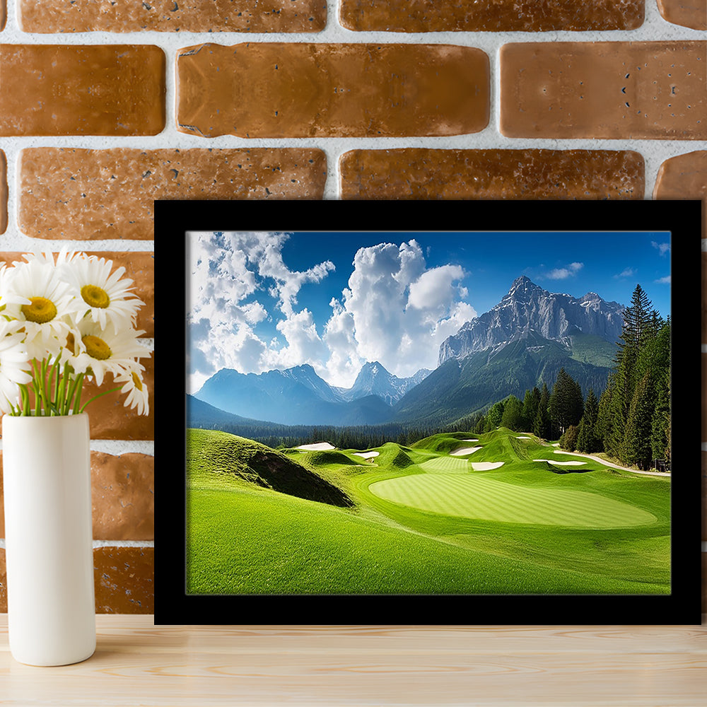 A Stunning View Of A Golf Course, Framed Art Print Wall Decor, Picture Framed