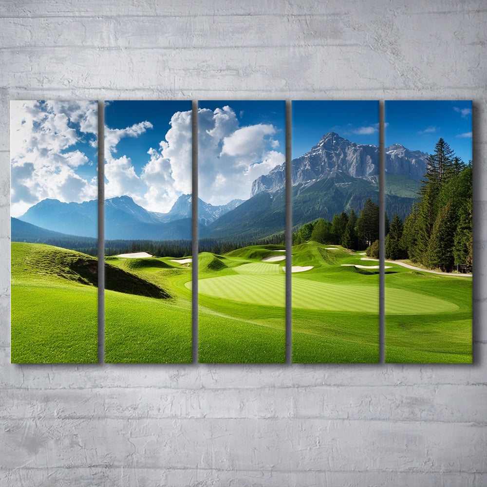 A Stunning View Of A Golf Course, Golf Art Print, Extra Large Canvas Print Wall Art