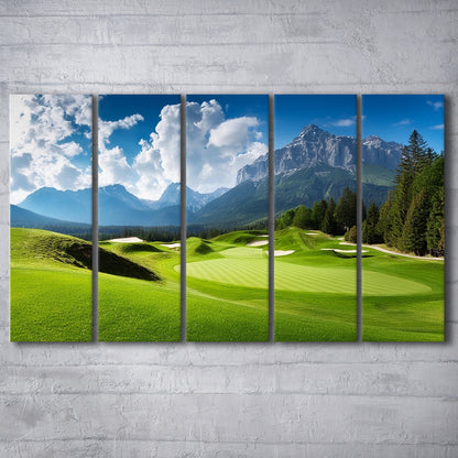 A Stunning View Of A Golf Course, Golf Art Print, Extra Large Canvas Print Wall Art