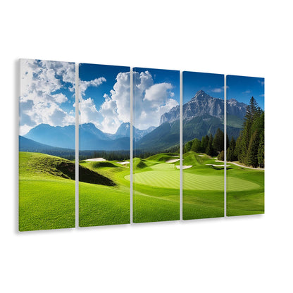 A Stunning View Of A Golf Course, Golf Art Print, Extra Large Canvas Print Wall Art