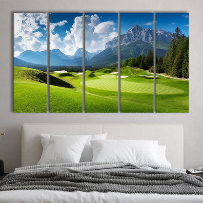A Stunning View Of A Golf Course, Golf Art Print, Extra Large Canvas Print Wall Art