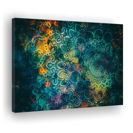 Abstract Ancient Wall Art, Geometric Mandala Canvas Print, Cavas Print Wall Art Hom Decor