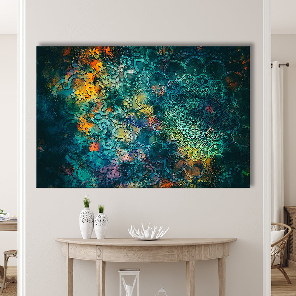 Abstract Ancient Wall Art, Geometric Mandala Canvas Print, Cavas Print Wall Art Hom Decor