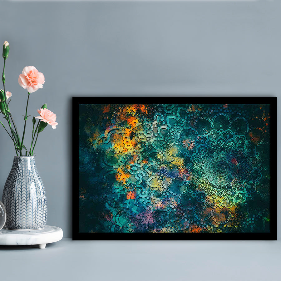 Abstract Ancient Wall Art, Geometric Mandala Art Prints, Framed Art Print, Picture Framed